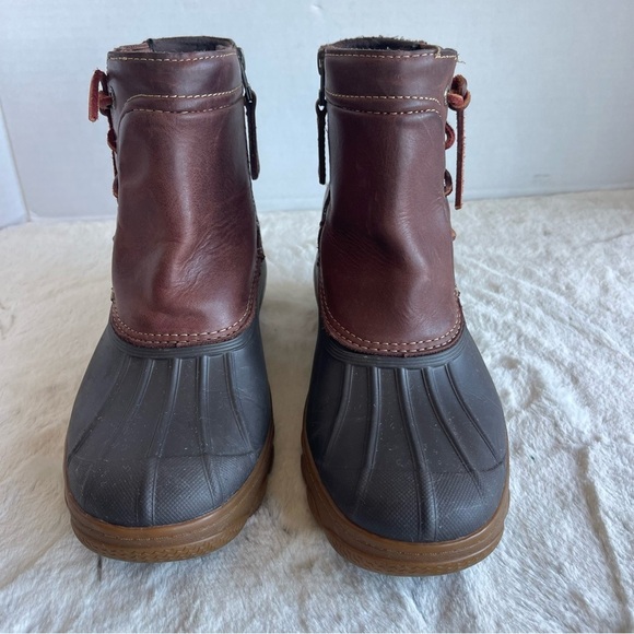 Sperry Duck Brown Leather Boots  Salwater wedge tide Women Size 7 - Picture 3 of 11